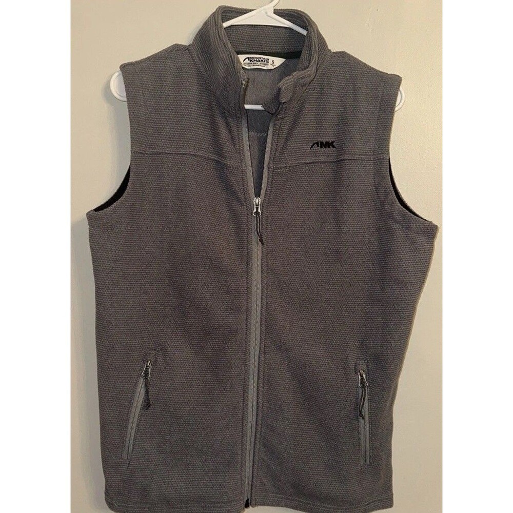 Mountain Khakis Men's Gray Full Zip Vest Fleece Classic Fit Gorpcore Collar S